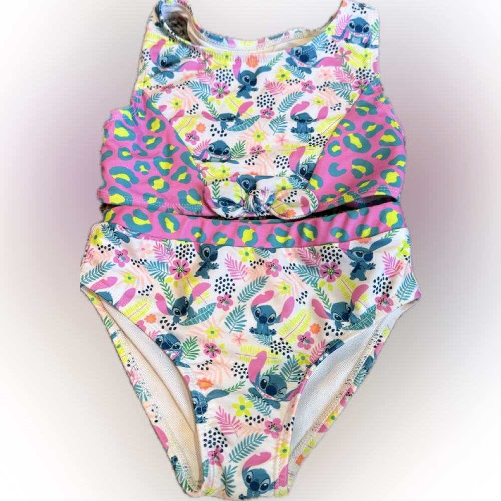 Girls 2 Piece Stitch Swimsuit (5/6)